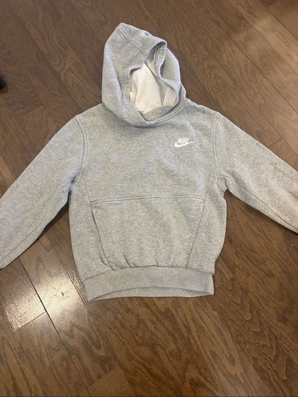 Nike Grey Kids Hoodie with White Logo